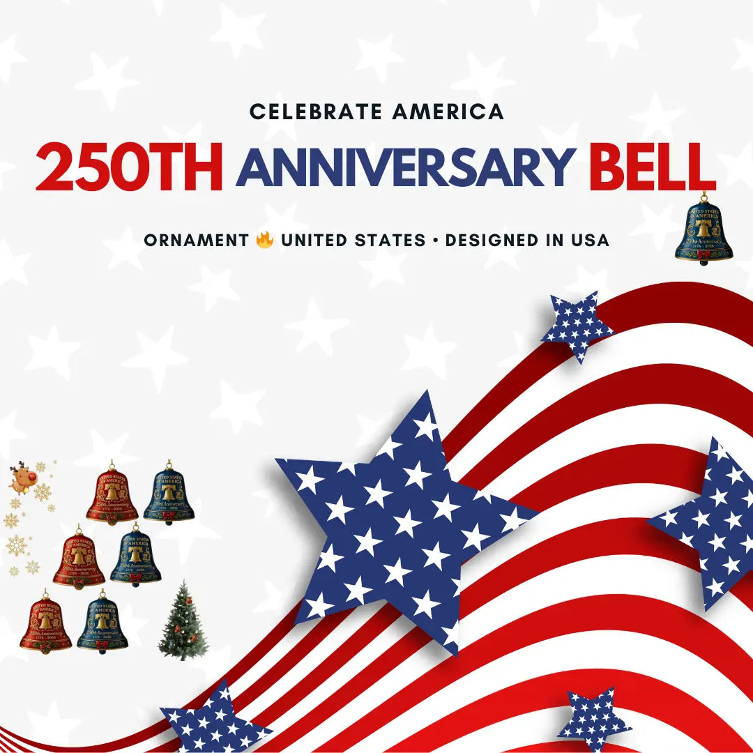 š„QIAWI United States 250th Anniversary Bell Ornament