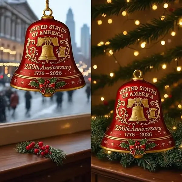 🔥QIAWI United States 250th Anniversary Bell Ornament