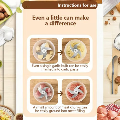 🔥HOT SALE 50% OFF - ✨Electric Garlic Chopper,Mini Portable Veggie Chopper