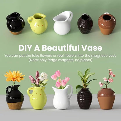 🌸Cute Plant Ceramic Vase Fridge Magnets