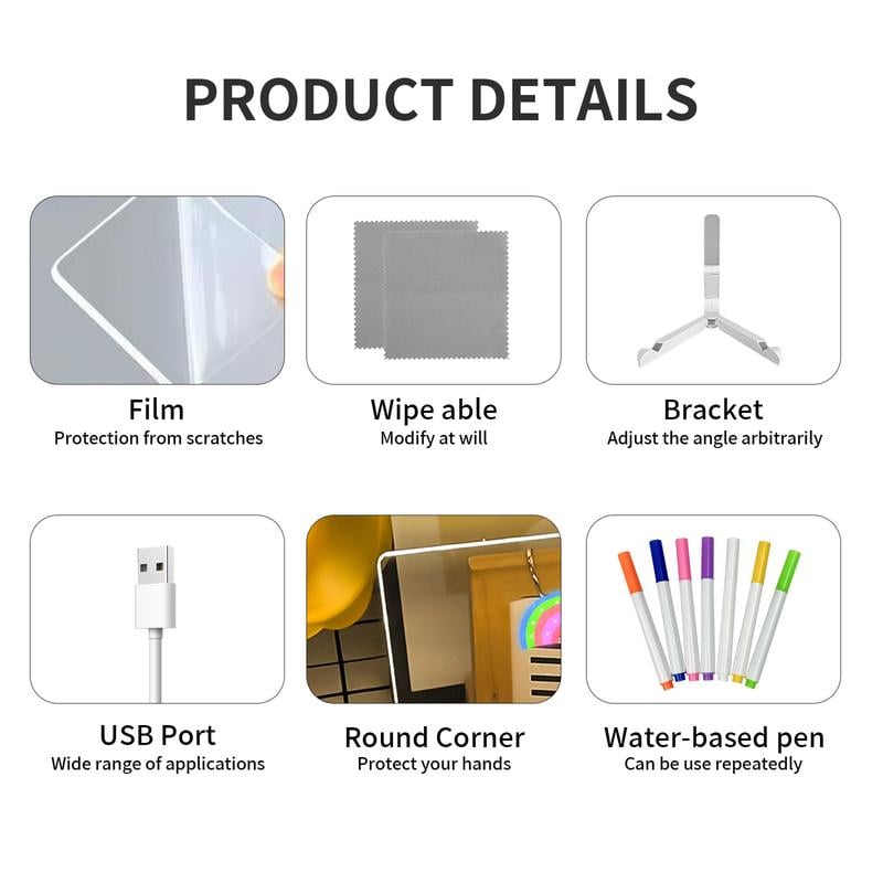 🎁QIAWI Creative Rewritable Acrylic LED Message Board 🎨