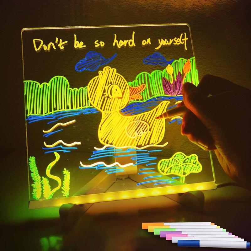 🎁QIAWI Creative Rewritable Acrylic LED Message Board 🎨