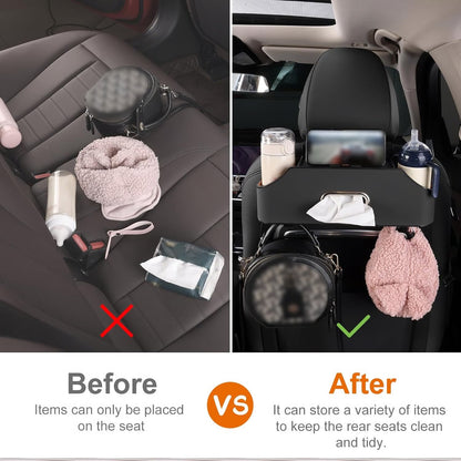 QIAWI™ 3-in-1 Car Backseat Organizer – Keep Your Ride Clean & Organized!