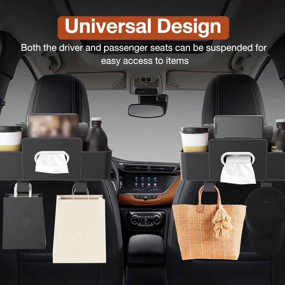 QIAWI™ 3-in-1 Car Backseat Organizer – Keep Your Ride Clean & Organized!