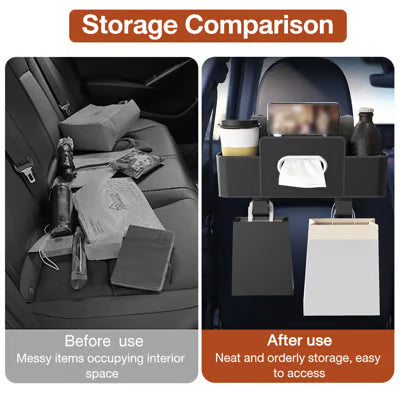 QIAWI™ 3-in-1 Car Backseat Organizer – Keep Your Ride Clean & Organized!