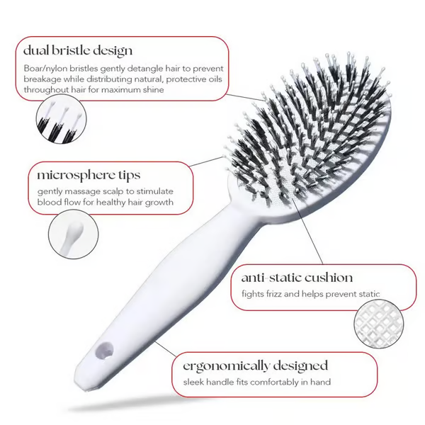 🔥LAST DAY 49% OFF🔥 THE QIAWI Brush – Viral World-Famous 6x Sold Out Paddle Brush - Smoother, Stronger, Shinier Hair - Boar Bristle Brush with Nylon Bristles and Microsphere Massaging Tips