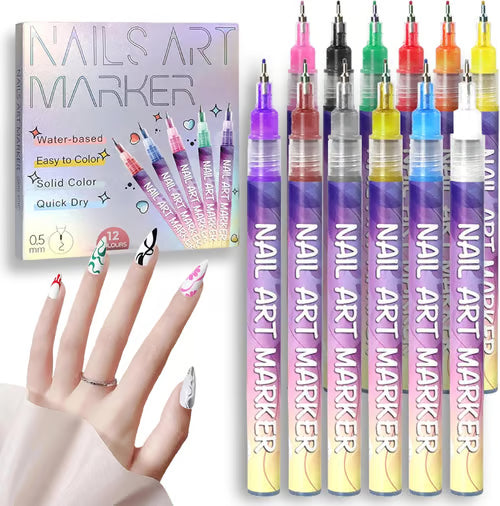 🔥HOT SALE 50% OFF - 🔥🎨12 Colors Nail Art Pens Set