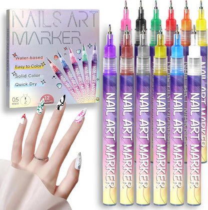🔥HOT SALE 50% OFF - 🔥🎨12 Colors Nail Art Pens Set