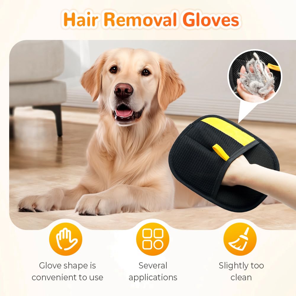 QIAWI  Static Pet Hair Removal Gloves Brush
