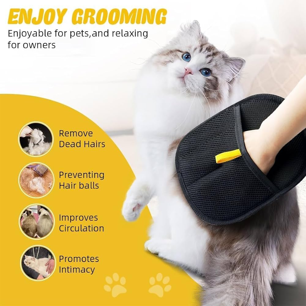 QIAWI  Static Pet Hair Removal Gloves Brush