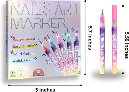 🔥HOT SALE 50% OFF - 🔥🎨12 Colors Nail Art Pens Set