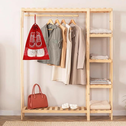 QIAWI 10 Pcs Portable Travel Shoe Bags, Waterproof Non-Woven Shoe Organizers Storage Bag