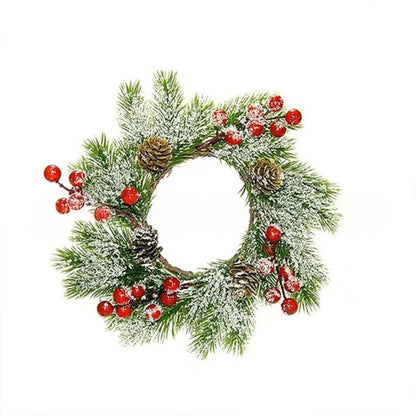 🎅 Christmas Mini Window Wreaths with Ribbon Bows & Red Berries🎁