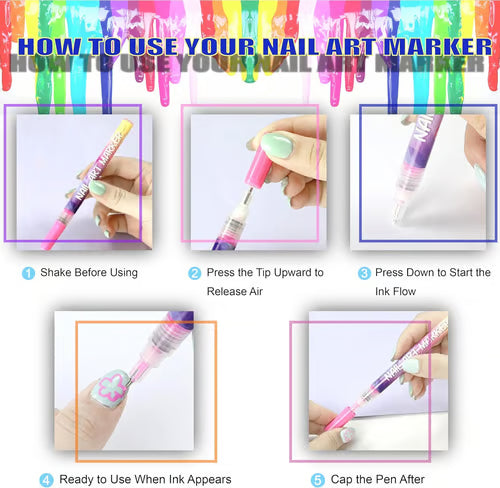 🔥HOT SALE 50% OFF - 🔥🎨12 Colors Nail Art Pens Set