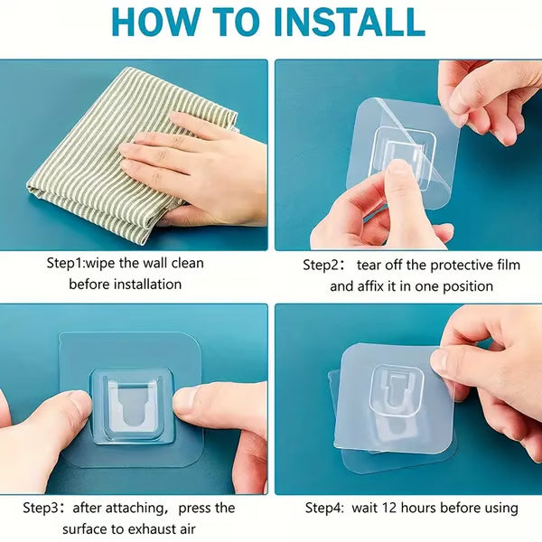 🔥HOT SALE 50% OFF - 🎁 Transparent Double-sided Adhesive Wall Hooks