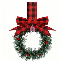 Red Berry Wreath - Red Plaid