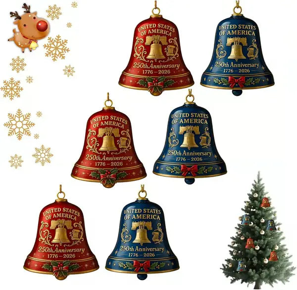 🔥QIAWI United States 250th Anniversary Bell Ornament