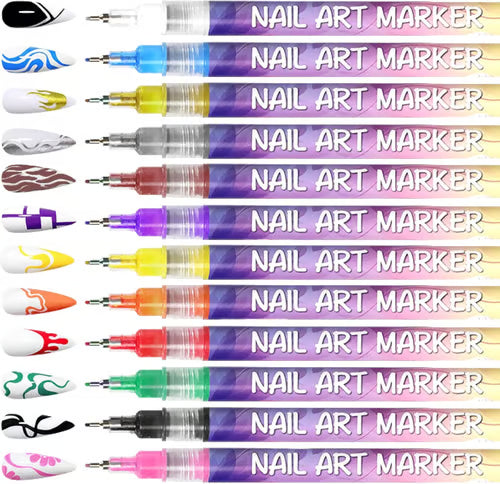 🔥HOT SALE 50% OFF - 🔥🎨12 Colors Nail Art Pens Set