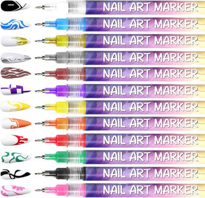 🔥HOT SALE 50% OFF - 🔥🎨12 Colors Nail Art Pens Set