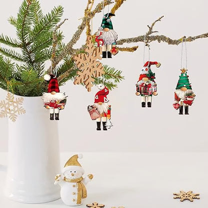QIAWI Gnome Nutcracker Christmas Tree Ornaments Set (12pcs)