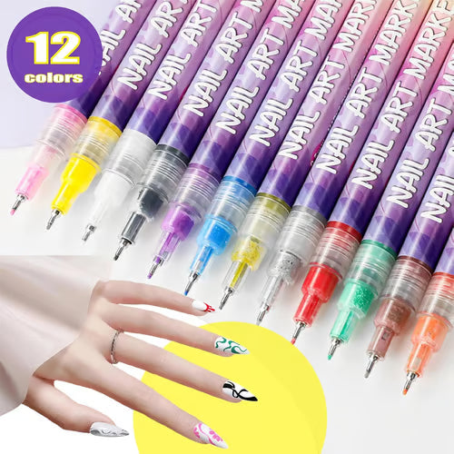 🔥HOT SALE 50% OFF - 🔥🎨12 Colors Nail Art Pens Set