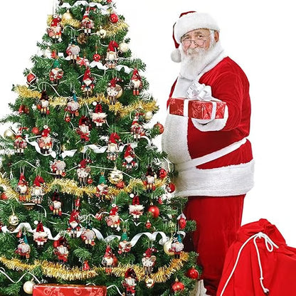 QIAWI Gnome Nutcracker Christmas Tree Ornaments Set (12pcs)