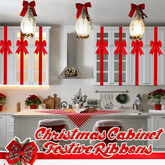 💕Hot sale 49% OFF💖🎄 Christmas Cabinet Ribbons Bows Decorations