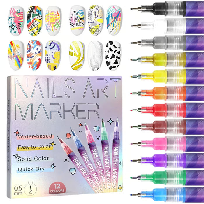 🔥HOT SALE 50% OFF - 🔥🎨12 Colors Nail Art Pens Set