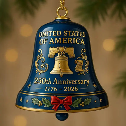 🔥QIAWI United States 250th Anniversary Bell Ornament